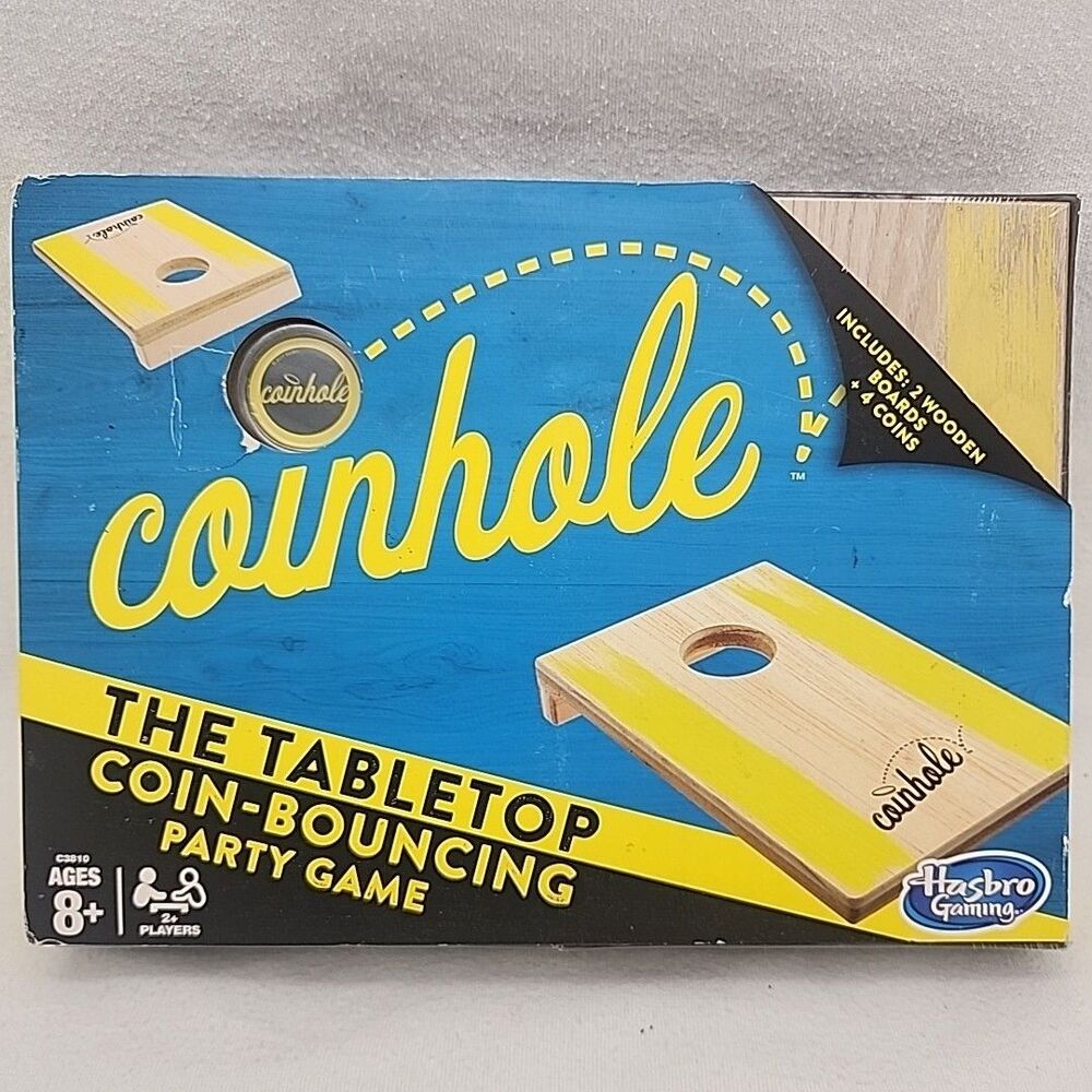 Game Coinhole The Tabletop Coin Cornhole Bouncing Party Hasbro Gaming Wood NEW
